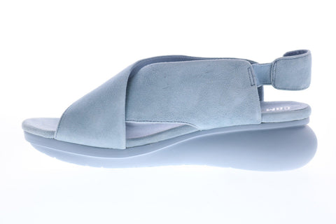 Camper Balloon K200066-029 Womens Blue Suede Slip On Heels Wedges Shoes