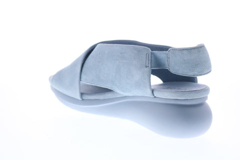 Camper Balloon K200066-029 Womens Blue Suede Slip On Heels Wedges Shoes