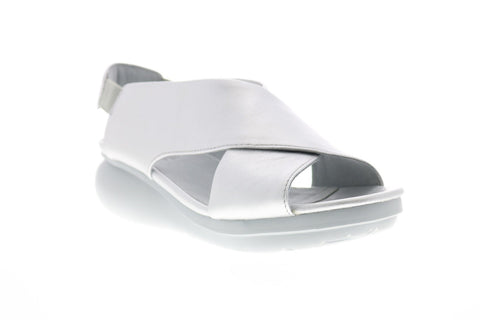 Camper Balloon K200066-045 Womens Silver Leather Slip On Heels Wedges Shoes