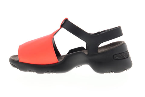 Camper Gemma K200098-003 Womens Red Leather Strap Sport Sandals Shoes