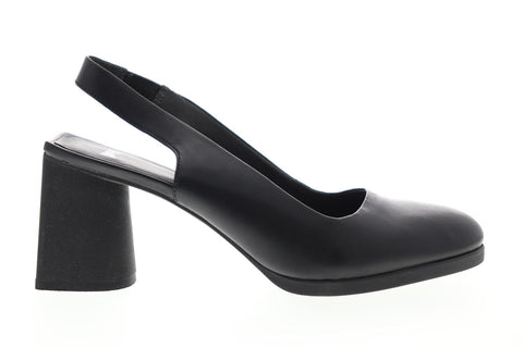 Camper Lea K200107-003 Womens Black Leather Heels Strap Pumps Shoes