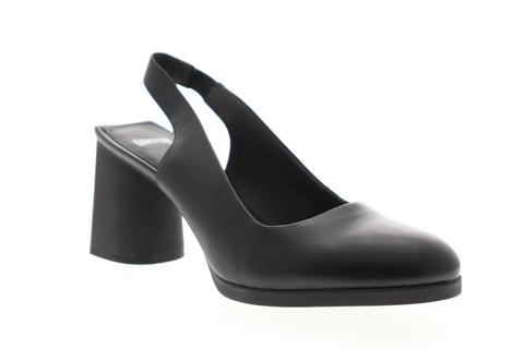 Camper Lea K200107-003 Womens Black Leather Heels Strap Pumps Shoes