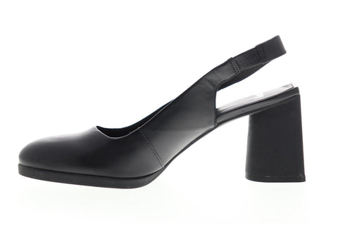 Camper Lea K200107-003 Womens Black Leather Heels Strap Pumps Shoes