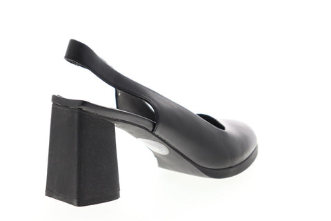 Camper Lea K200107-003 Womens Black Leather Heels Strap Pumps Shoes