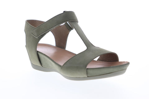 Camper Micro K200117-005 Womens Green Nubuck Strap Flip-Flops Sandals Shoes