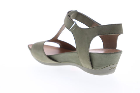 Camper Micro K200117-005 Womens Green Nubuck Strap Flip-Flops Sandals Shoes