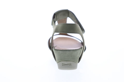 Camper Micro K200117-005 Womens Green Nubuck Strap Flip-Flops Sandals Shoes