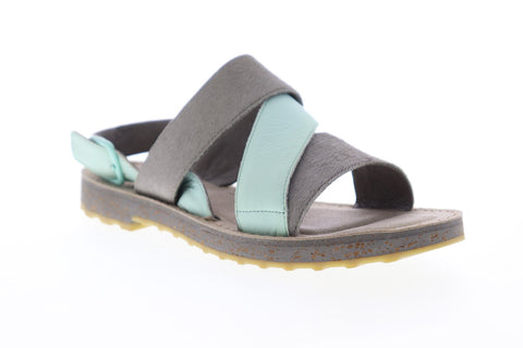 Camper PimPom K200138-004 Womens Gray Leather Strap Flip-Flops Sandals Shoes