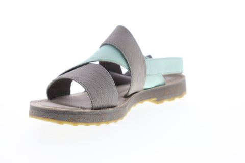 Camper PimPom K200138-004 Womens Gray Leather Strap Flip-Flops Sandals Shoes