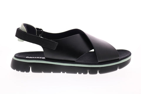 Camper Oruga K200157-014 Womens Black Leather Strap Slingback Sandals Shoes