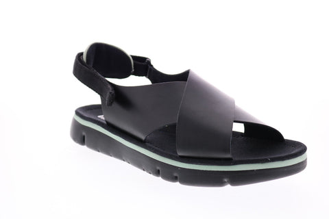 Camper Oruga K200157-014 Womens Black Leather Strap Slingback Sandals Shoes