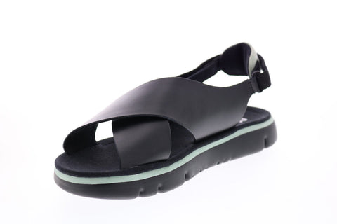 Camper Oruga K200157-014 Womens Black Leather Strap Slingback Sandals Shoes