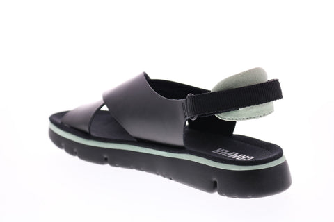 Camper Oruga K200157-014 Womens Black Leather Strap Slingback Sandals Shoes