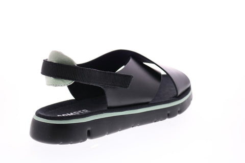 Camper Oruga K200157-014 Womens Black Leather Strap Slingback Sandals Shoes
