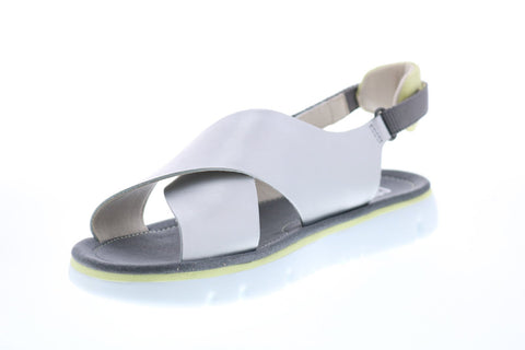 Camper Oruga K200157-018 Womens Silver Leather Slingback Sandals Shoes
