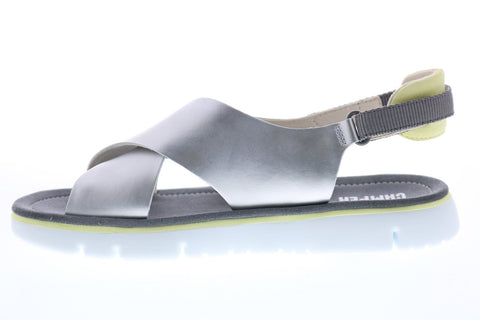 Camper Oruga K200157-018 Womens Silver Leather Slingback Sandals Shoes