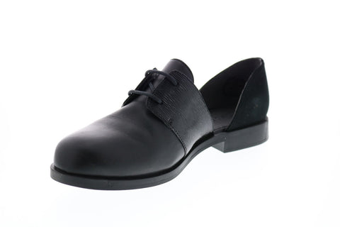Camper Bowie K200202-007 Womens Black Leather Lace Up Flats Oxford Shoes