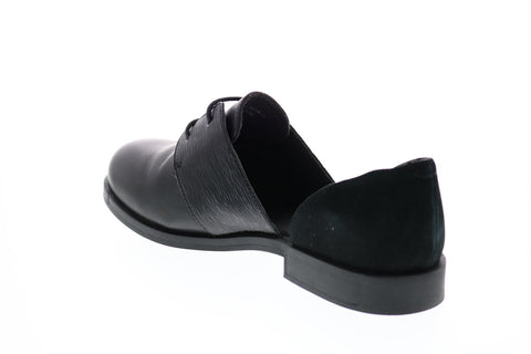 Camper Bowie K200202-007 Womens Black Leather Lace Up Flats Oxford Shoes