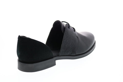 Camper Bowie K200202-007 Womens Black Leather Lace Up Flats Oxford Shoes