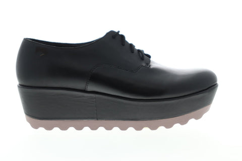 Camper Laika K200289-001 Womens Black Leather Lace Up Casual Dress Boots Shoes