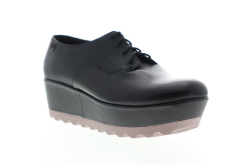 Camper Laika K200289-001 Womens Black Leather Lace Up Casual Dress Boots Shoes