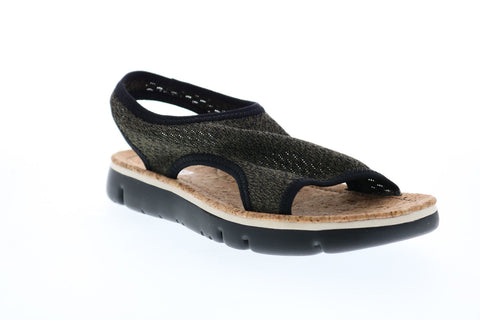 Camper Oruga K200360-006 Womens Green Canvas Slip On Slingback Sandals Shoes