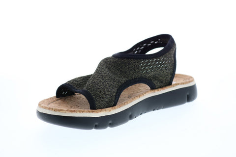 Camper Oruga K200360-006 Womens Green Canvas Slip On Slingback Sandals Shoes