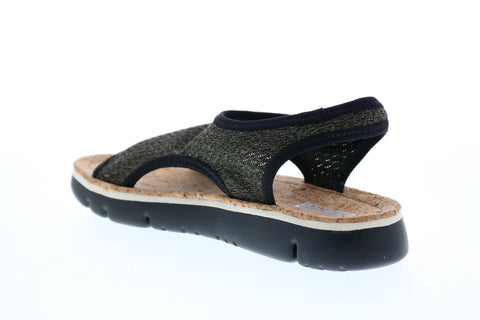 Camper Oruga K200360-006 Womens Green Canvas Slip On Slingback Sandals Shoes