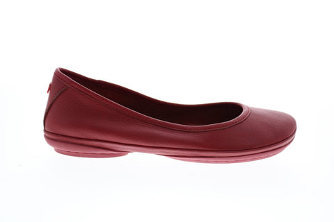 Camper Right Nina K200387-013 Womens Red Leather Slip On Flats Ballet Shoes