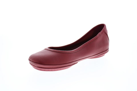 Camper Right Nina K200387-013 Womens Red Leather Slip On Flats Ballet Shoes