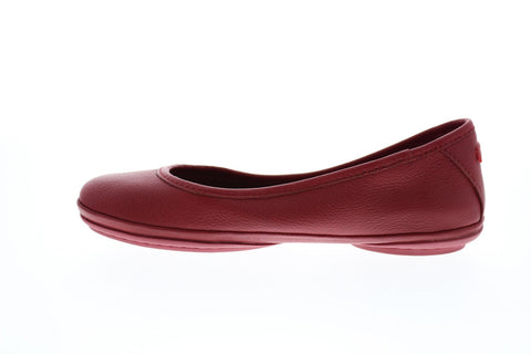 Camper Right Nina K200387-013 Womens Red Leather Slip On Flats Ballet Shoes