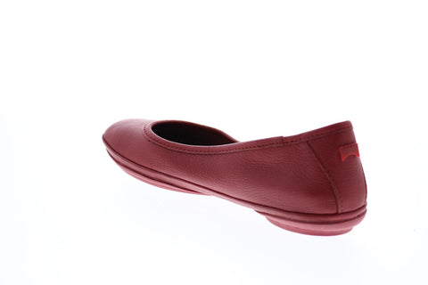 Camper Right Nina K200387-013 Womens Red Leather Slip On Flats Ballet Shoes