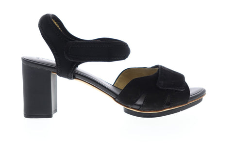 Camper Myriam K200393-003 Womens Black Nubuck Heels Strap Pumps Shoes