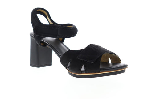 Camper Myriam K200393-003 Womens Black Nubuck Heels Strap Pumps Shoes