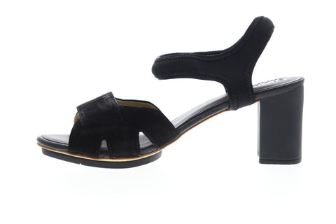 Camper Myriam K200393-003 Womens Black Nubuck Heels Strap Pumps Shoes