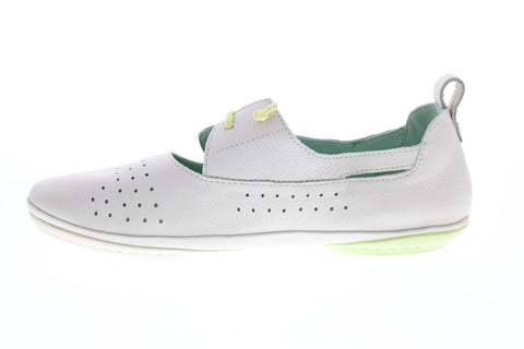 Camper Right Nina K200441-009 Womens White Leather Slip On Flats Ballet Shoes