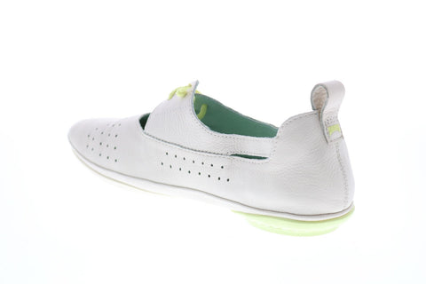 Camper Right Nina K200441-009 Womens White Leather Slip On Flats Ballet Shoes