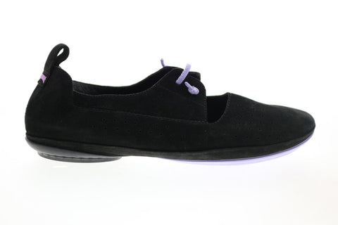 Camper Right Nina K200441-012 Womens Black Suede Slip On Ballet Flats Shoes