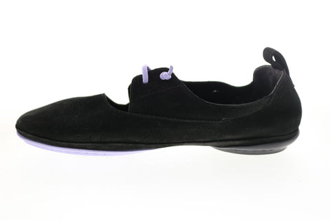 Camper Right Nina K200441-012 Womens Black Suede Slip On Ballet Flats Shoes