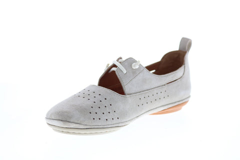 Camper Right Nina K200441-013 Womens Beige Suede Slip On Ballet Flats Shoes