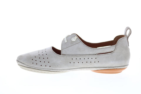 Camper Right Nina K200441-013 Womens Beige Suede Slip On Ballet Flats Shoes