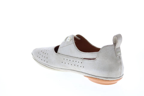 Camper Right Nina K200441-013 Womens Beige Suede Slip On Ballet Flats Shoes