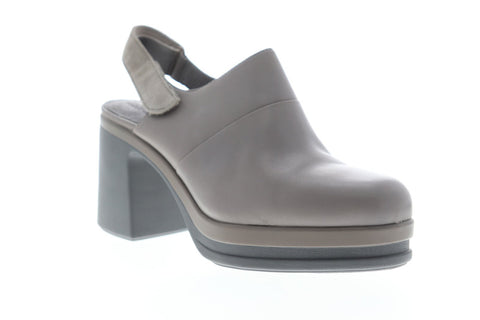 Camper Alice K200466-002 Womens Gray Leather Heels Strap Pumps Shoes