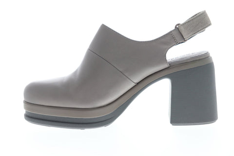 Camper Alice K200466-002 Womens Gray Leather Heels Strap Pumps Shoes