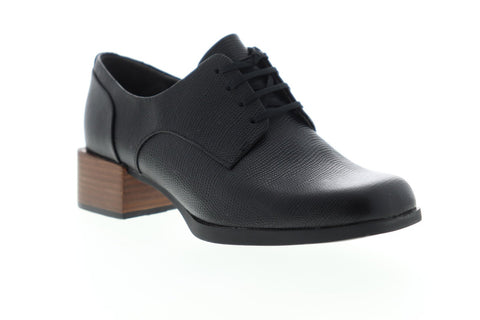 Camper Kobo K200480-001 Womens Black Leather Casual Lace Up Oxfords Shoes