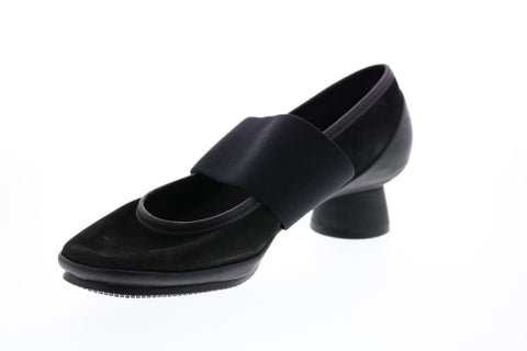 Camper Alright K200485-011 Womens Black Suede Slip On Pumps Heels Shoes