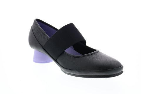 Camper Alright K200485-022 Womens Black Leather Slip On Heels Pumps Shoes