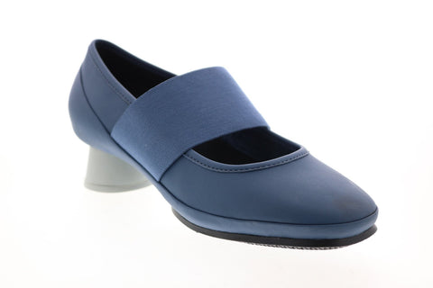 Camper Alright K200485-025 Womens Blue Leather Slip On Pumps Heels Shoes