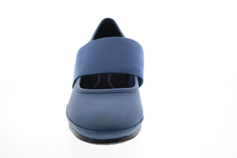 Camper Alright K200485-025 Womens Blue Leather Slip On Pumps Heels Shoes