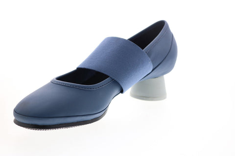 Camper Alright K200485-025 Womens Blue Leather Slip On Pumps Heels Shoes